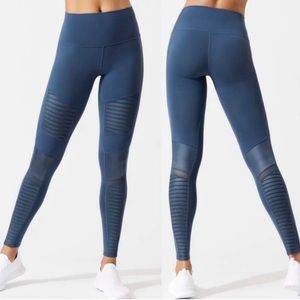 ALO Yoga Moto Legging I Blue I Large